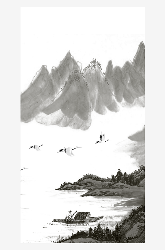 水墨中国风装饰画背景-众图网