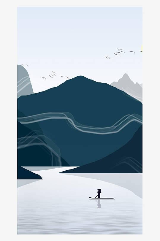 水墨中国风装饰画背景素材-众图网