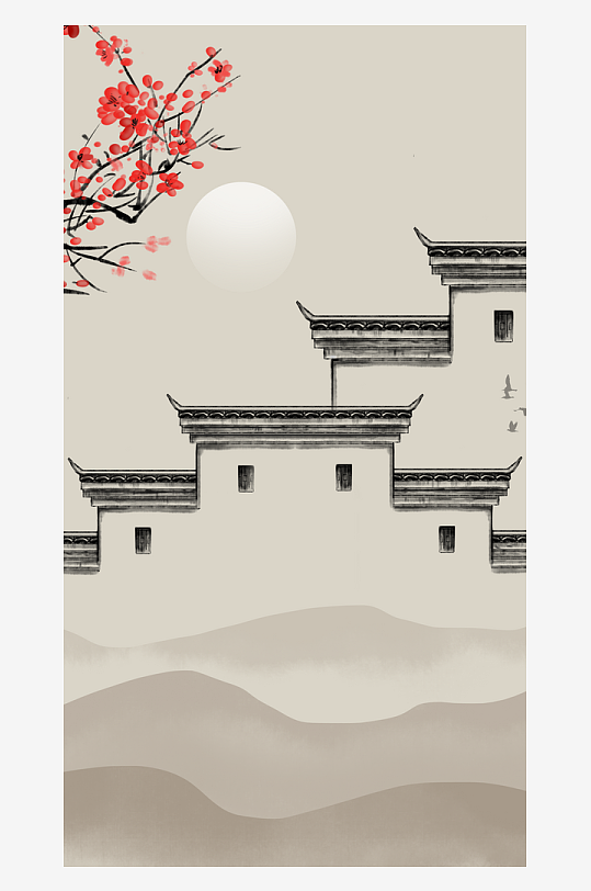 水墨中国风装饰画背景素材-众图网