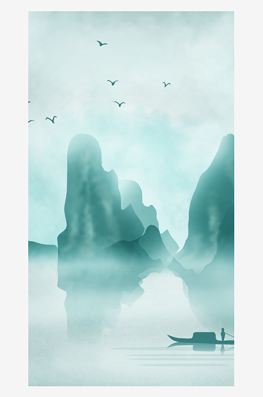 水墨中国风装饰画背景图片-众图网