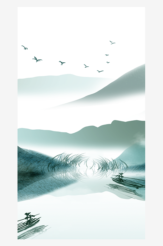 水墨中国风装饰画背景图片-众图网