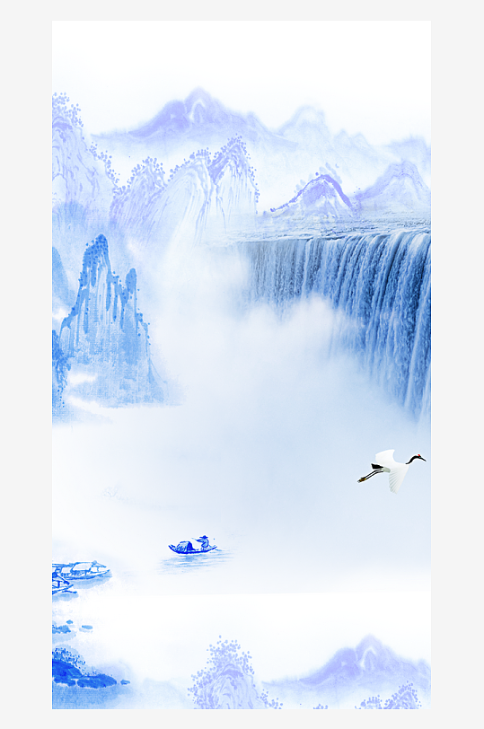 水墨中国风装饰画背景图片-众图网