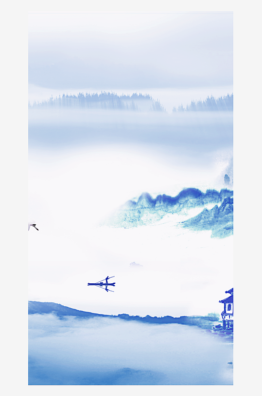 水墨中国风装饰画背景图片-众图网