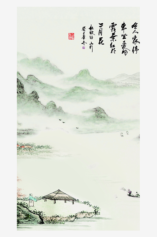 水墨中国风装饰画背景图片-众图网