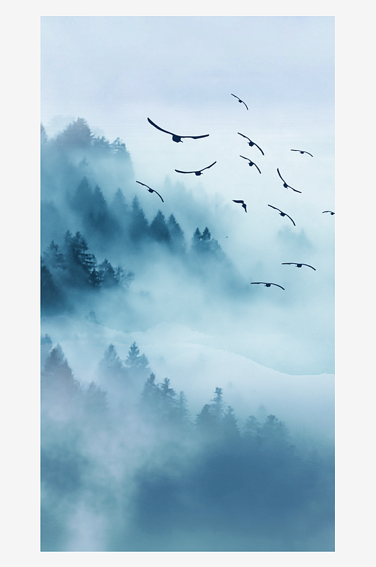 水墨中国风装饰画背景图片-众图网