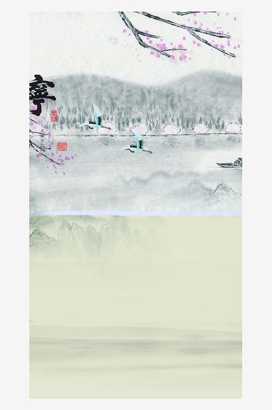 水墨中国风装饰画背景素材-众图网
