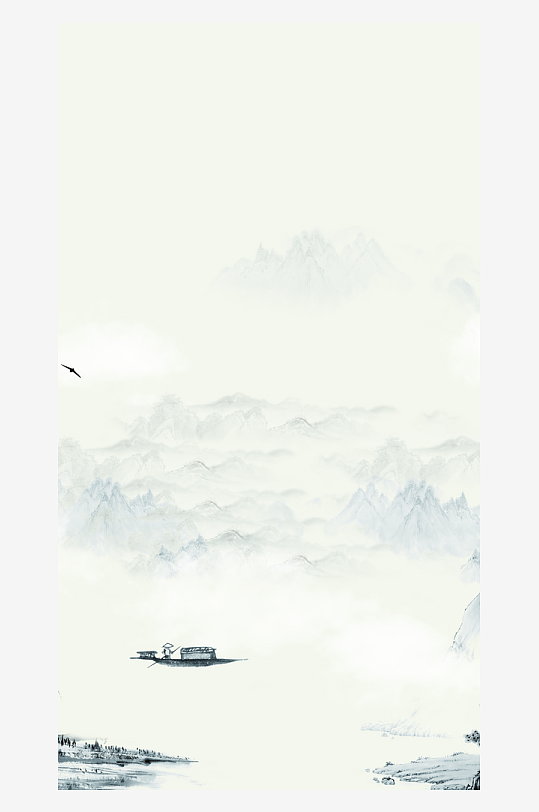 水墨中国风装饰画背景素材-众图网