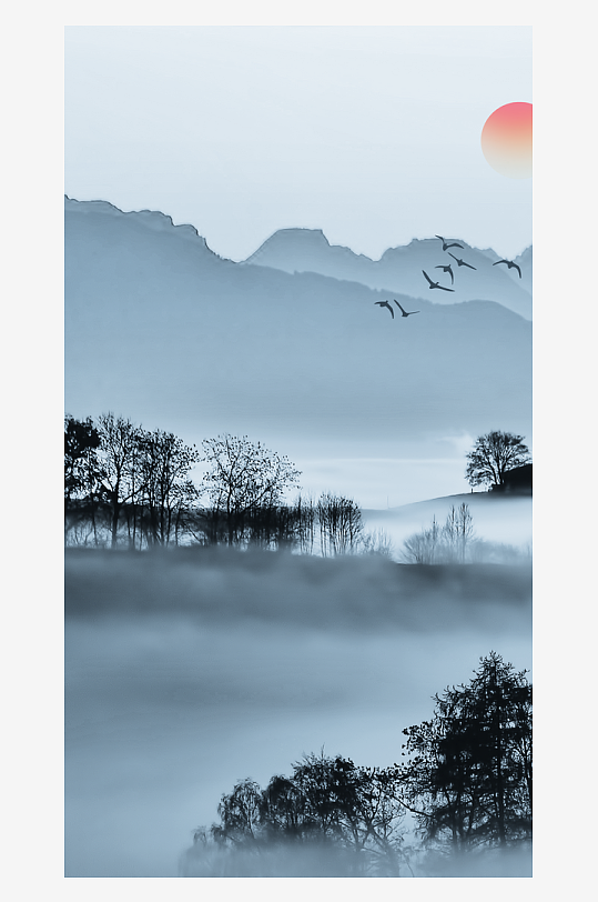 水墨中国风装饰画-众图网