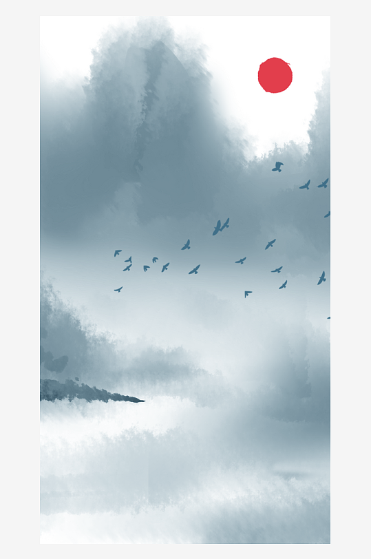 水墨中国风装饰画挂画-众图网