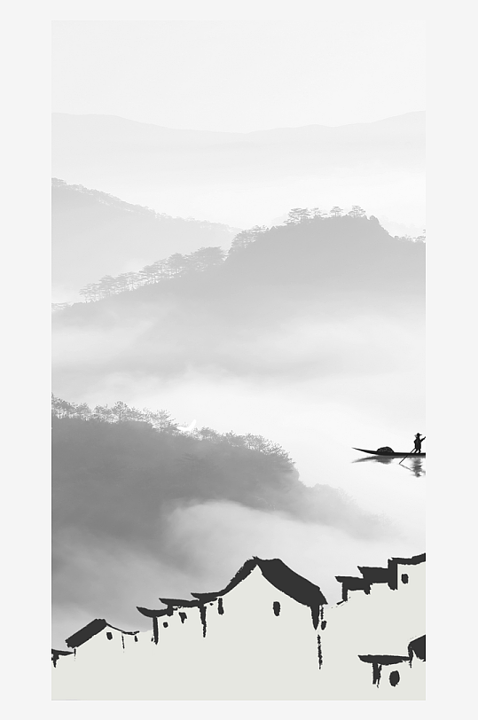 水墨中国风装饰画挂画-众图网