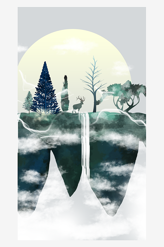 水墨中国风装饰画挂画-众图网