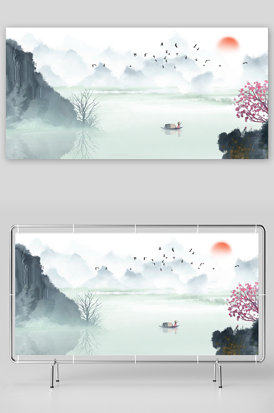 水墨中国风装饰画挂画-众图网