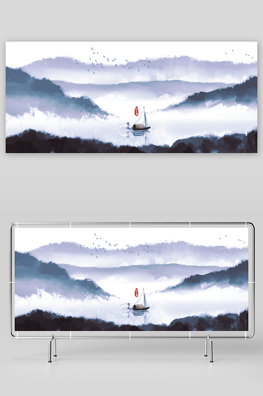 水墨中国风装饰画挂画-众图网