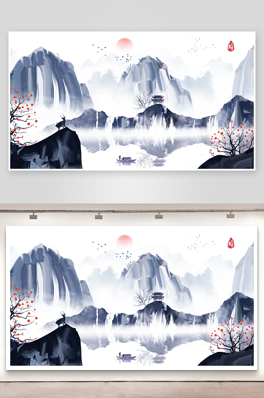 水墨中国风装饰画图片-众图网