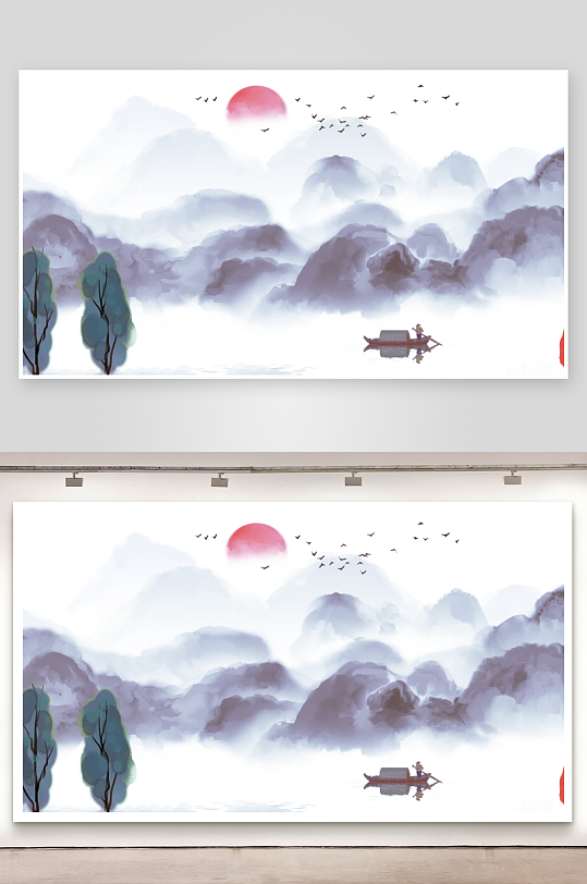 水墨中国风装饰画素材-众图网