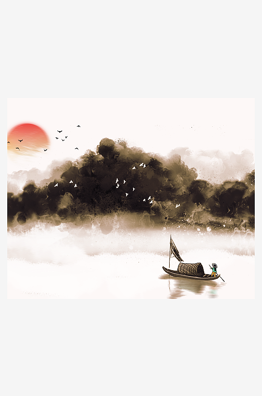 水墨中国风装饰画素材-众图网