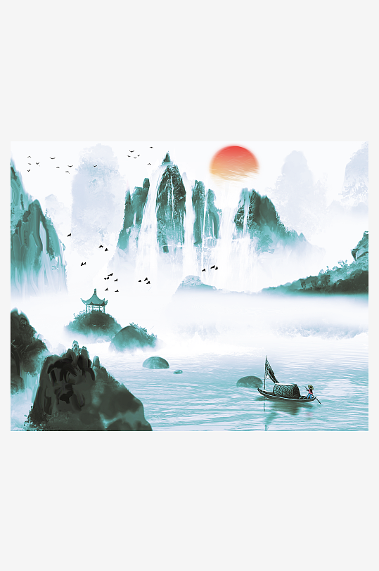 水墨中国风装饰画素材-众图网