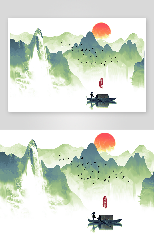 水墨中国风装饰画挂画-众图网