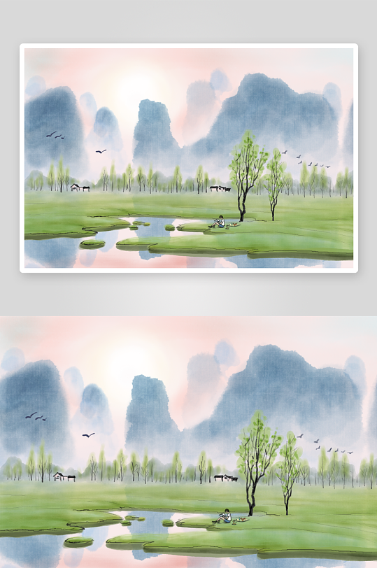 水墨中国风装饰画挂画-众图网