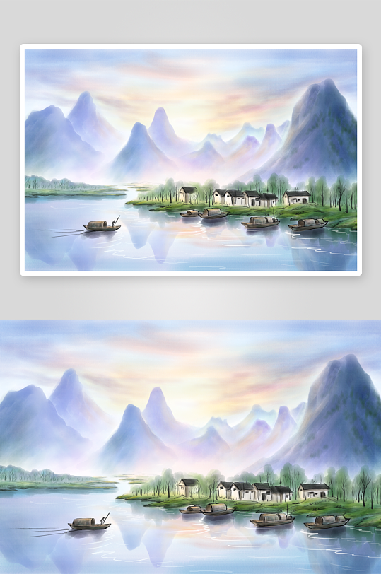 水墨中国风装饰画挂画-众图网