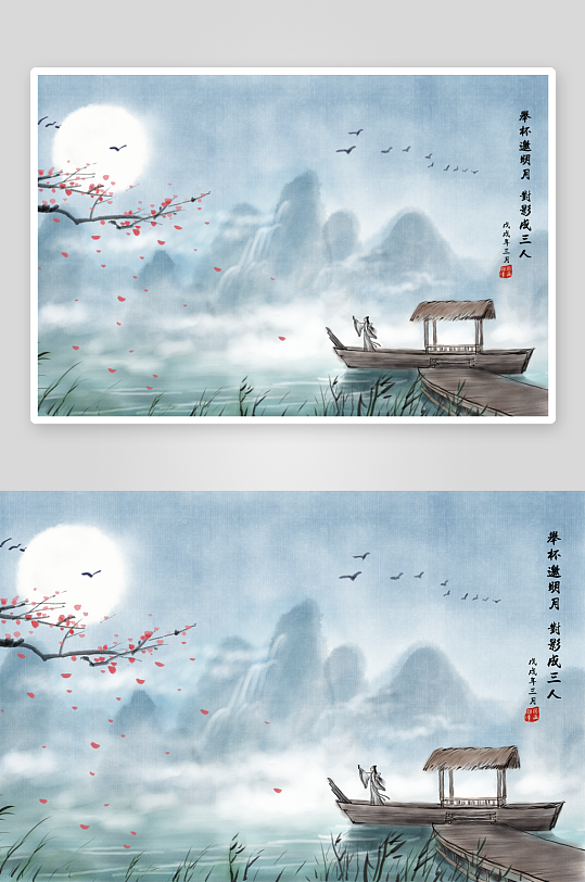 水墨中国风装饰画挂画-众图网