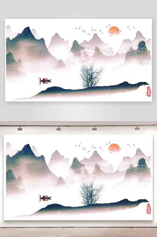 水墨中国风装饰画素材-众图网