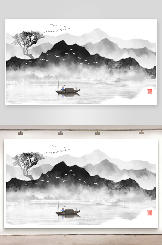 水墨中国风装饰画素材-众图网