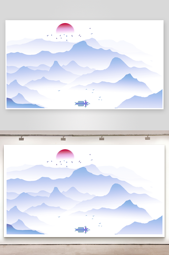 水墨中国风装饰画背景素材-众图网