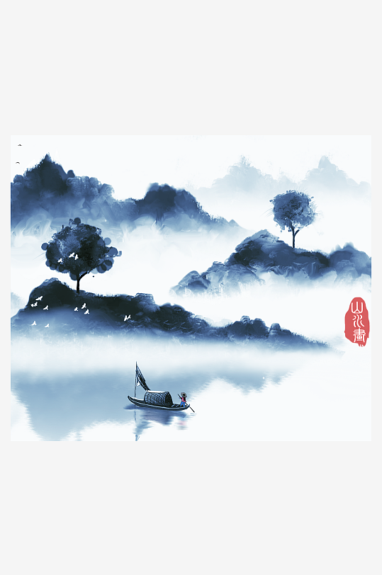 水墨中国风装饰画背景素材-众图网