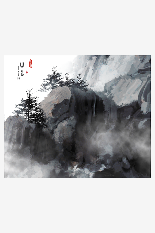 水墨中国风装饰画背景素材-众图网