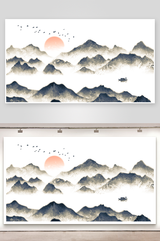 水墨中国风装饰画背景素材-众图网