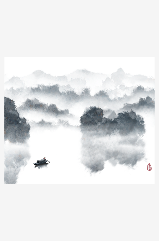 水墨中国风装饰画背景素材-众图网