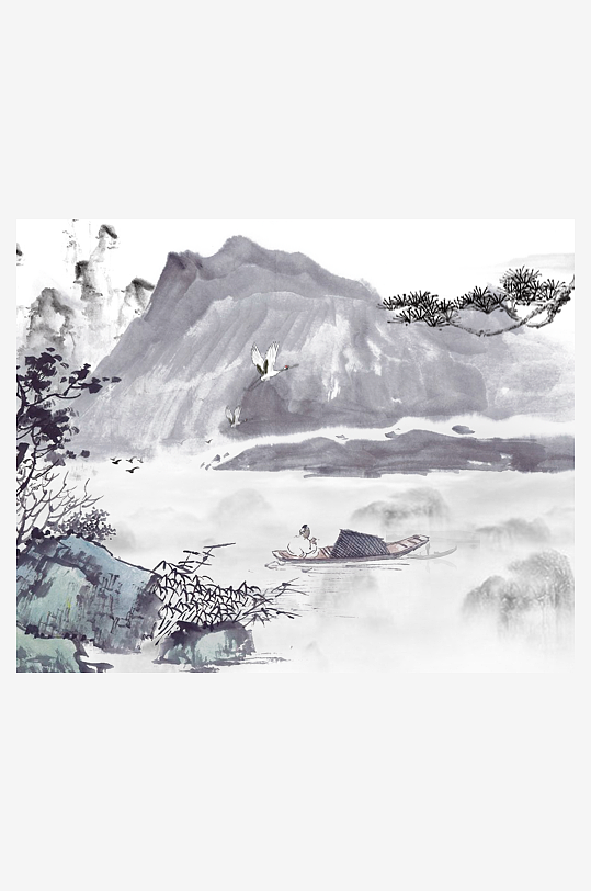 水墨中国风装饰画背景素材-众图网