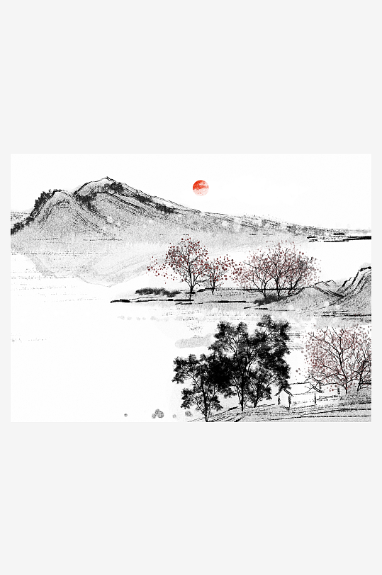 水墨中国风装饰画背景素材-众图网