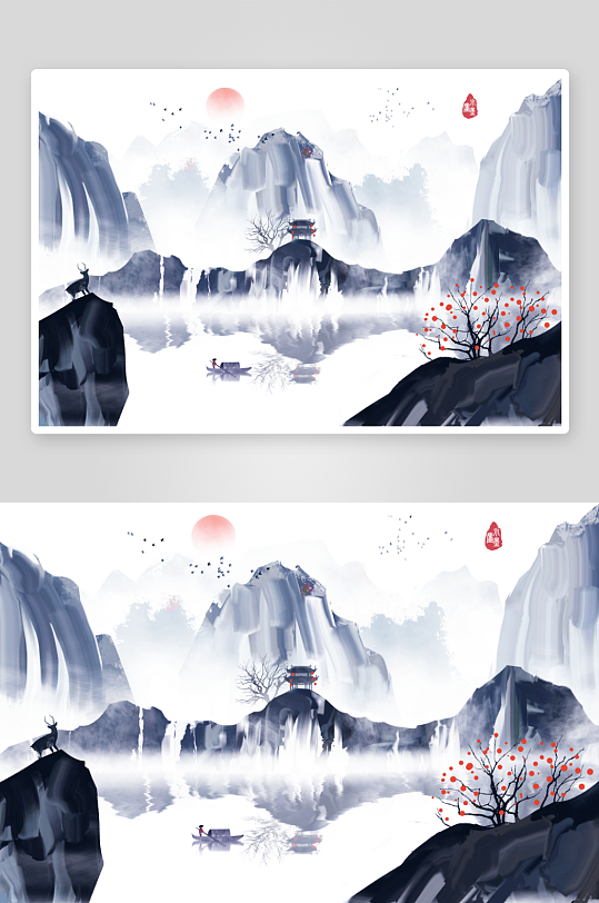 水墨中国风装饰画背景-众图网