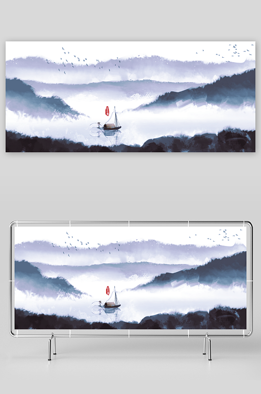 水墨中国风装饰画背景-众图网