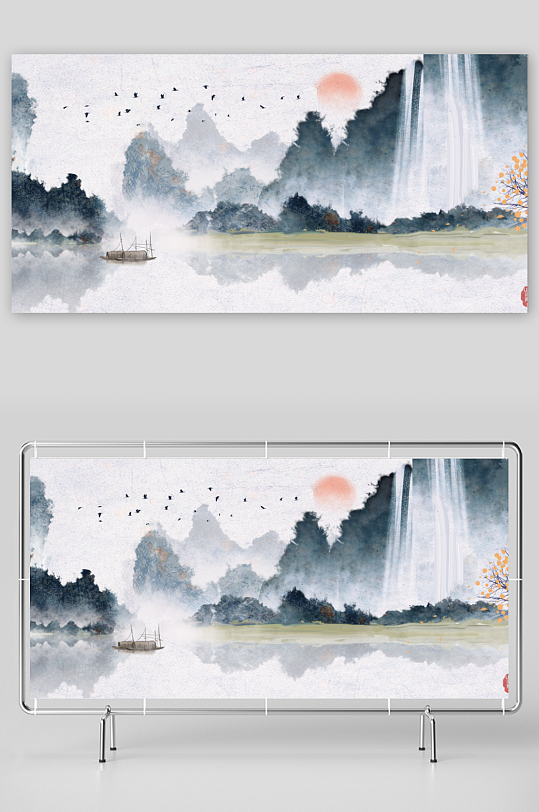 水墨中国风装饰画背景-众图网