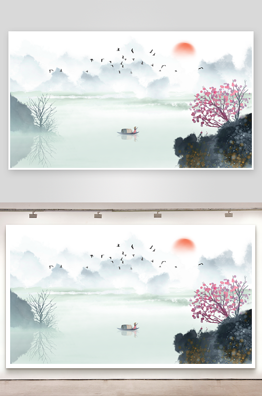 水墨中国风装饰画背景-众图网