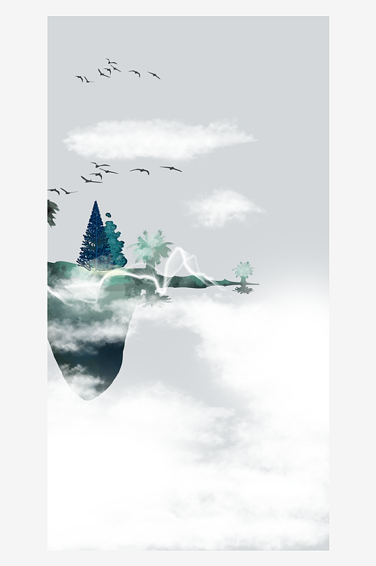 水墨中国风装饰画背景-众图网