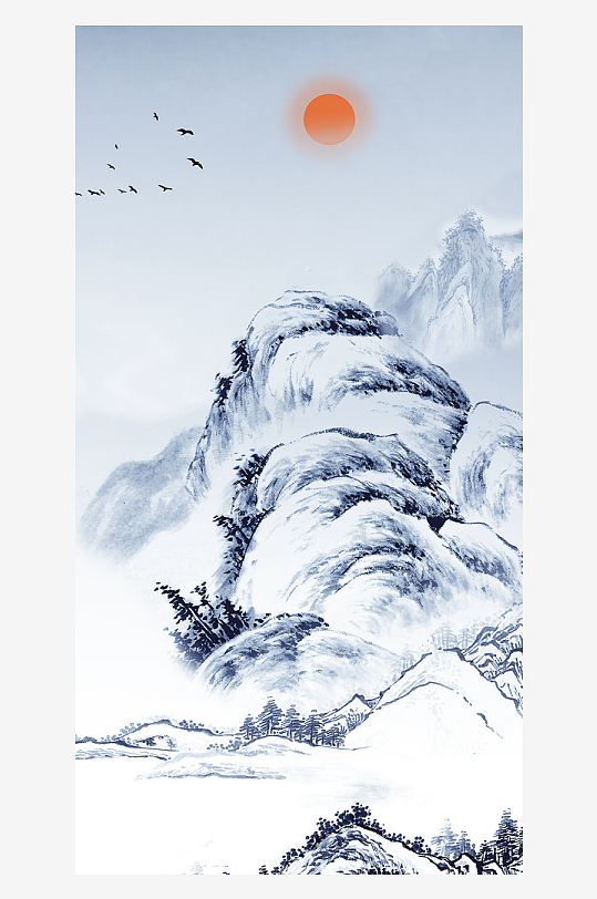 水墨中国风装饰画背景-众图网