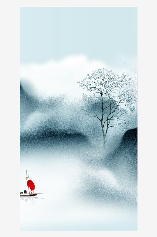 水墨中国风装饰画背景素材-众图网