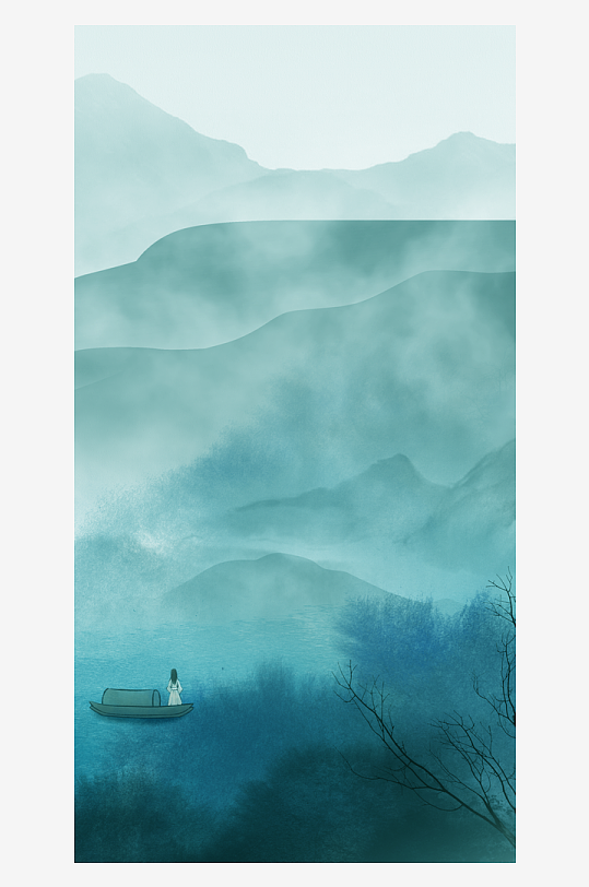 水墨中国风装饰画背景素材-众图网