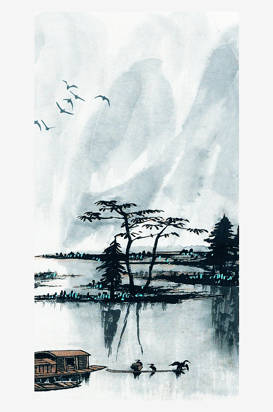 水墨中国风装饰画背景素材-众图网