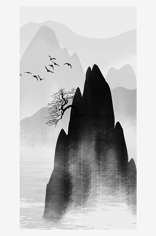 水墨中国风装饰画背景素材-众图网