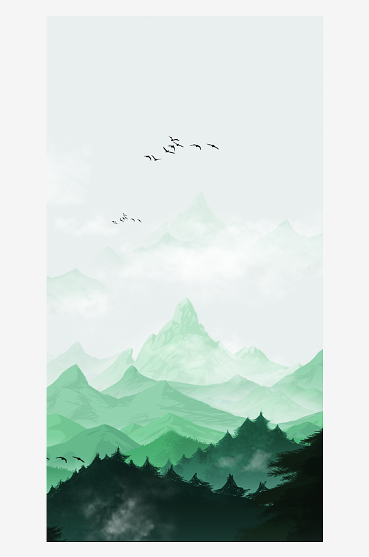 水墨中国风装饰画背景-众图网