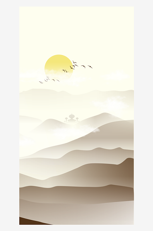 水墨中国风装饰画背景-众图网