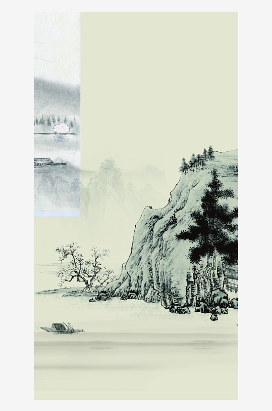 水墨中国风装饰画背景-众图网