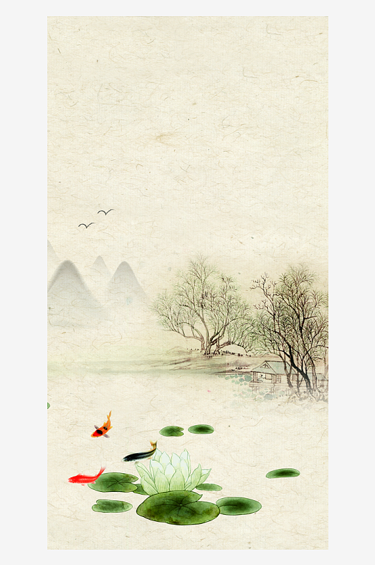 水墨中国风装饰画背景素材-众图网