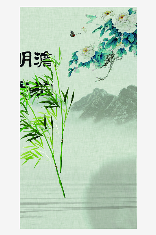 水墨中国风装饰画背景素材-众图网