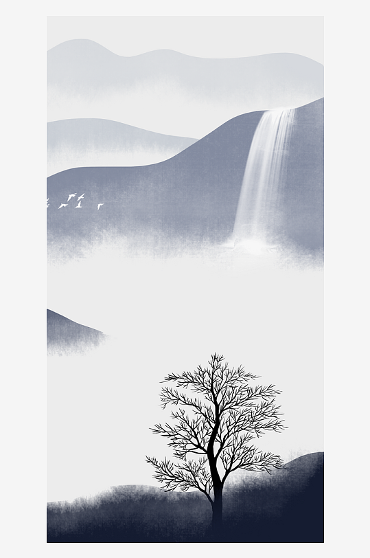 水墨中国风装饰画挂画-众图网